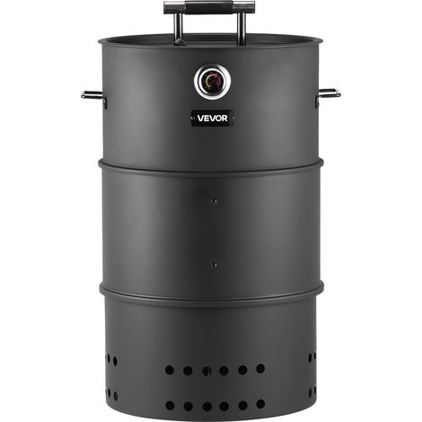 VEVOR Affumicatore a Carbone Barbecue Verticale a Carbone da 470 mm, per Barbecue in Acciaio Rivestito con 2 Griglie, Termometro, Asta di Sospensione e Ganci, Ideale per Feste, Cucina in Giardino (1/5)
