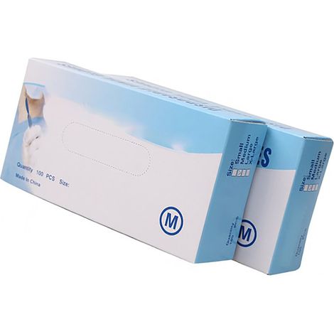 100 gants transparents jetables en PVC sans poudre, élastiques, pour la protection dans l'industrie alimentaire. (1/5)