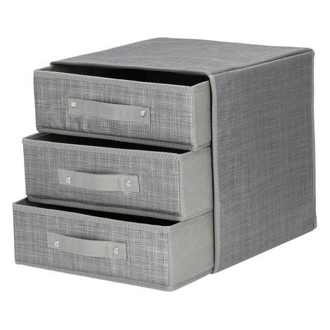 Schubladenorganizer für Unterwäsche, 4-teiliges Set, grau.