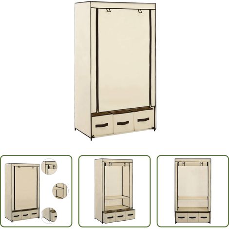Kleiderschrank Creme - Kleiderschrank Creme 87 x 49 x 159 cm Stoff (1/5)