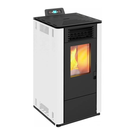 Stufa a Pellet canalizzata Magma Stromboli 9,7Kw A+ Bianco
