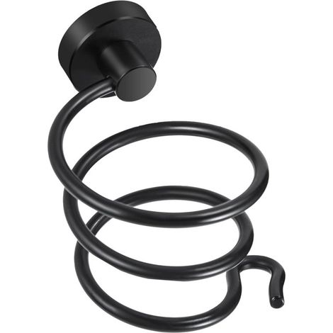 Virtubuy Haartrocknerhalterung Wandmontierter Haartrocknerständer Aluminium Schwarz Praktische Lösung Geeignet fürs Badezimmer Kompaktes Modell (1/5)