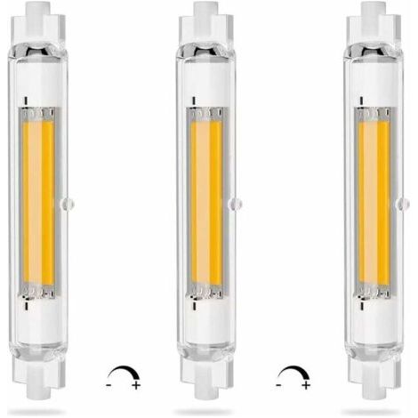 Bombilla LED R7S de 118 mm, regulable, 20 W, doble casquillo, ahorro de energía, blanco cálido 3000 K, sin parpadeo, 2000 lm, ángulo de haz de 360°, paquete de 3