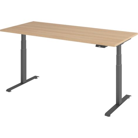 bümö Schreibtisch elektrisch Lite Rechteck: 180 x 80 cm  Eiche