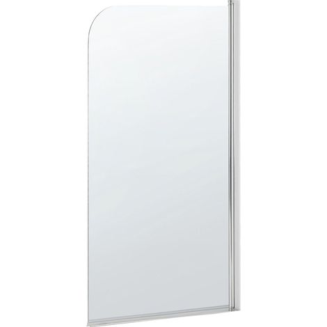 Shower Bath Screen Transparent Tempered Glass with Aluminium 140 x 70 cm Adjustable Minimalist LAPAN II