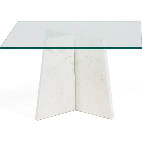 Table basse design en marbre blanc - Marbre blanc chic épuré (1/3)