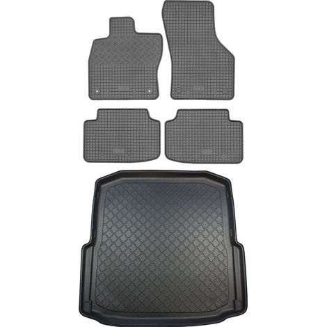 Skoda Octavia III 5E Hatchback (5 puertas) de 02.2013 a 05.2020 SET - Alfombrillas de goma para coche + alfombrilla para maletero