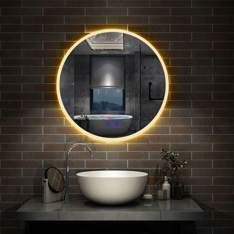 Aica Sanitaire – Miroir lumineux de salle de bain 80x80cm – Bluetooth – Anti-buée – 3 températures de couleur – Installation facile – IP44 (1/5)