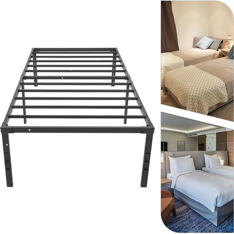 Cadre de lit pliant simple, cadre de lit de plate - forme en fer, poids lourd peut porter 299kg, approprié pour la chambre à coucher, Chambre d'hôtes, dortoir, 189  95  45.72cm
