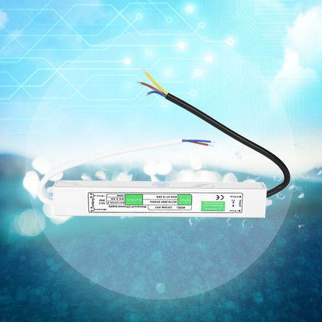 Alimentation LED étanche 12 V 30 W avec interrupteur, composants électriques pour circuit imprimé LED étanche extérieur (1/5)