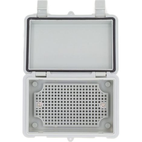 Boîte électrique étanche, boîte de jonction extérieure isolée anti-poussière avec couvercle à charnière et clip en plastique pour bricolage, gris (1/5)