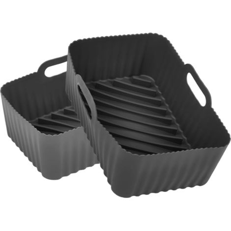 Lot de 2 tapis de cuisson en silicone pour friteuse à air, antiadhésifs (1/5)