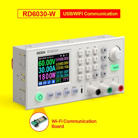 Alimentation à courant continu régulée 30 A, source de tension stabilisée 60 V, dispositif d'alimentation expérimental haute puissance 1800 W, écran LCD 2,4 pouces, 6 niveaux de luminosité, prise en c (1/5)