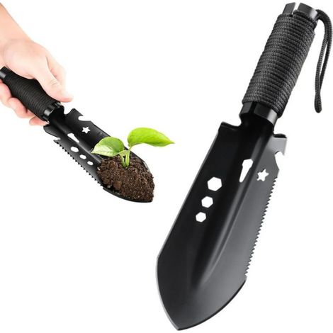 9 en 1 Shovel Portable Camping, Hori Hori Mini Shovel ultra-léger multifonction avec poche porteuse, idéal pour le camping (1/5)