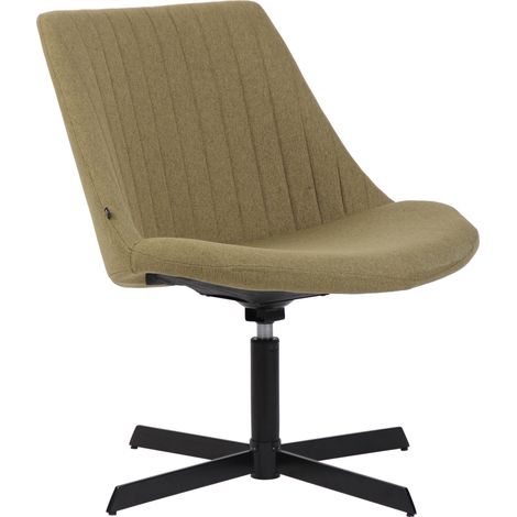 Poltrona di design in tessuto verde con schienale cucito verticalmente e base a stella in metallo 100008238