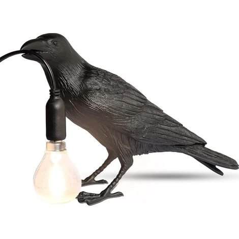 Lampe murale noire Lucky Bird (lampe de table sur pied en résine) (1/5)
