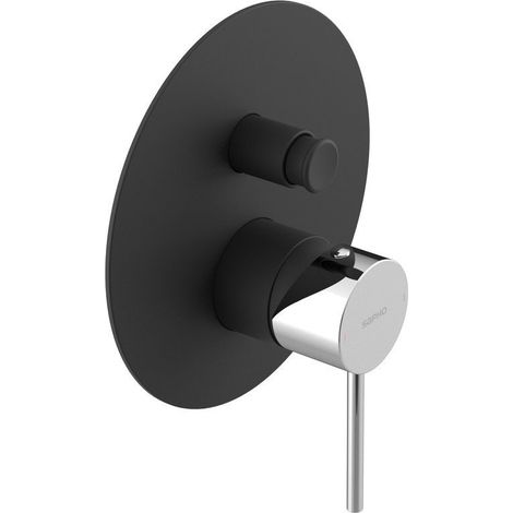 Sapho Ultramix - Mitigeur encastré 2 sorties, avec corps d’encastrement, noir mat/chrome UT042BC (1/2)