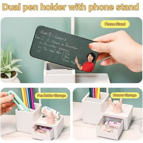 Lampe de Bureau LED Lumière Réglable et Capteur Tactile, Lampe de Bureau Enfant avec Porte Stylo et Petit Tiroir, LAMPE A POSER (1/5)