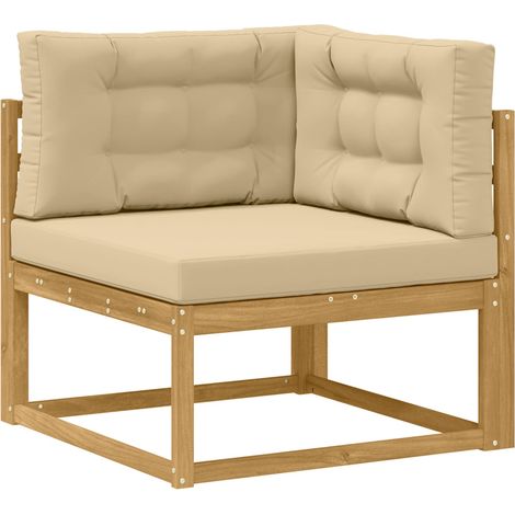 Outdoor Corner Sofa Polyester White vidaXL