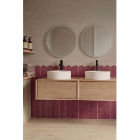 Miroir rétroéclairé à LEDS lumière chaude variateur d'intensité fonction anti buée BASS rond Ø60 cm IDA