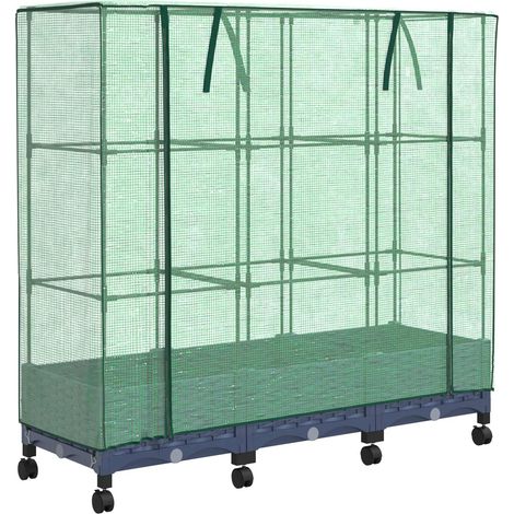 Maison Exclusive - Gartenplanter mit Gewächshausabdeckung und Räd (1/5)