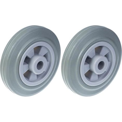 Roue - 160 mm - Caoutchouc gris - Centre en plastique - Capacité 270 kg