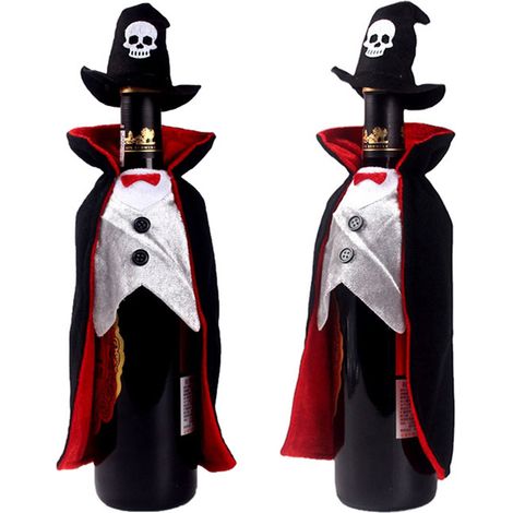 Housse de bouteille de vin d'Halloween, manchons d'emballage pour bouteille de vin sur le thème des vampires, housse de bouteille de vin originale et fonctionnelle, pochette cadeau pour bouteille de v