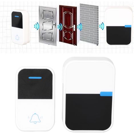 Sonnette sans fil auto-alimentée, bouton d'appel pour personnes âgées, sonnette de bienvenue familiale, norme européenne 100-230 V (1/5)