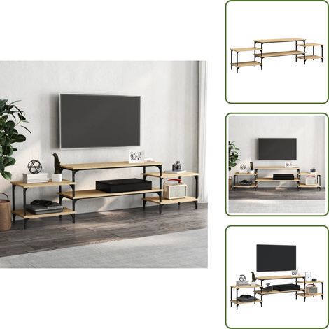Mueble multimedia - vidaXL Mueble para TV madera contrachapada roble Sonoma 197x35x52 cm - Soporte para TV