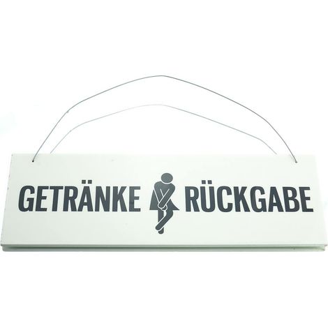 Freese – nature trends Plaque de porte humoristique « Getränke-Rückgabe » – Bois lasuré, 30 x 10 cm