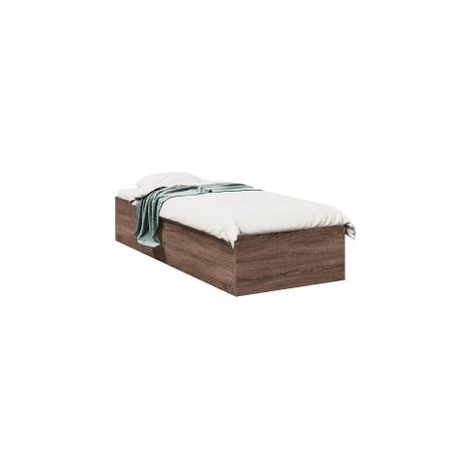 Cadre de lit chêne marron 100x200 bois d'ingénierie (1/5)