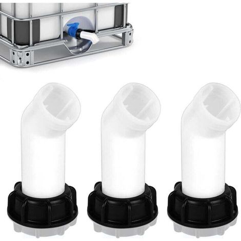 3pcs Bec de Vidange avec Ecrou IBC, Buse de Réservoir d'eau Raccord de Vanne Extension Buse de Tuyau Adaptateur IBC Réservoir d'eau Bec de Robinet pour Raccord Robinet Cuve IBC (1/4)