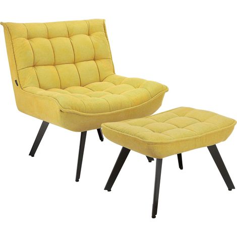 Evan-Chaise longue en tissu couleur curry