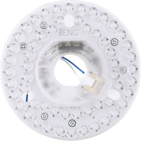 Kit de Rétrofit LED pour Ventilateur de Plafond 4,92 pouces, 18 W, 3 CCT (3000K/4000K/6000K), Dimmable (1/5)