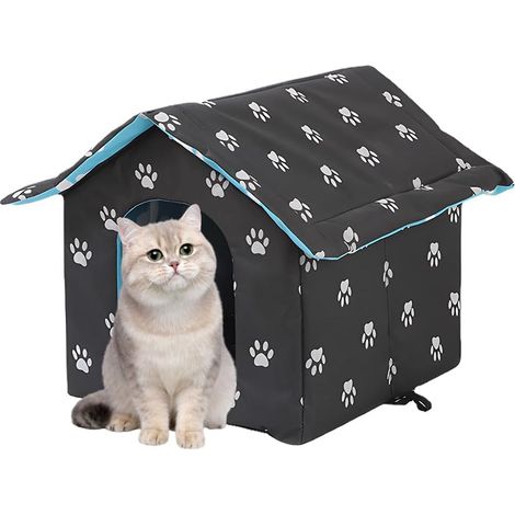 Caseta para gatos de exterior, refugio de invierno, impermeable, resistente al invierno y plegable, refugio para gatos y perros callejeros. (1/5)
