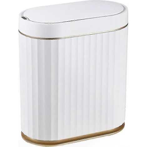 Poubelle Intelligente avec Capteur de Mouvement, 8L Corbeille Automatique à Couvercle pour Chambre, Salle de Bain, Bureau (1/4)