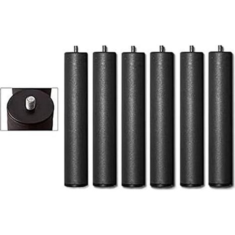 DUÉRMETE ONLINE Set di 6 Gambe a Rete e Base Imbottita cilindriche filettate da 27 cm, Grigio, 27cm (1/4)