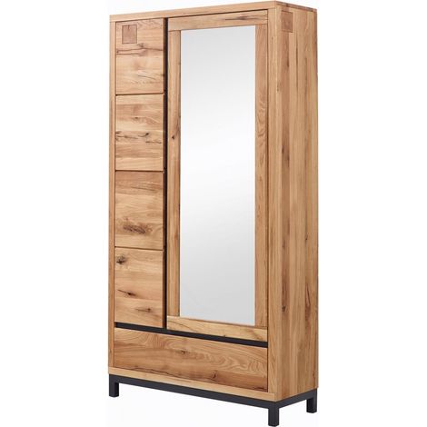 Garderobe Wildeiche 103x40x205 natur geölt VILLANDERS 130