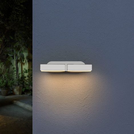 Applique Murale Double Blanche LED 12W IP54 Orientable Ovale - B