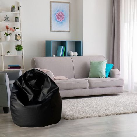 Dmora Pouf de couleur unie, couleur noire, Dimensions 80 x 120 x 80 cm, avec emballage renforcé