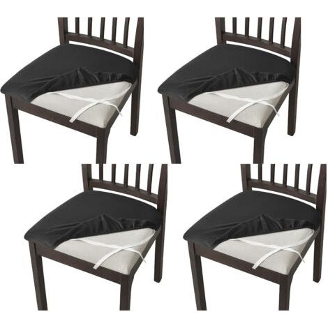 Housses de chaise élastiques, housses de chaise haute, housses extensibles pour chaise haute, housses de chaise haute pour enfants - noir - lot de quatre pièces (1/4)