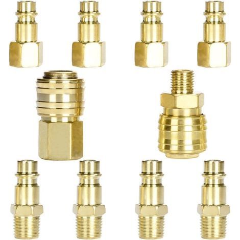 S-Giant Pneumatik-Anschluss, Druckluftanschluss 1/4 NPT, 1/4 Zoll, Schnellkupplung, Druckluft-Einlassnippel (1/5)