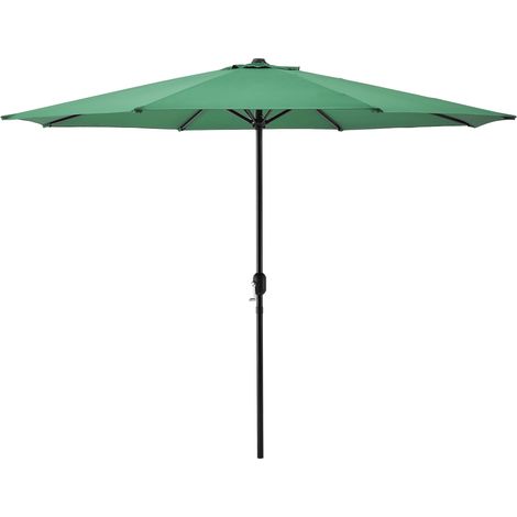 Parasol de jardin résistant au rayonnement UV imperméable polyester acier 300 cm vert (1/3)