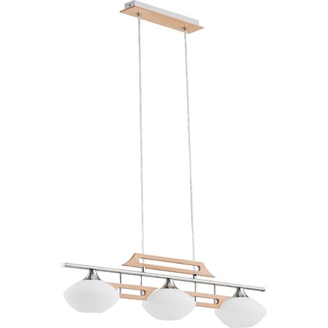 Suspension scandinave chrome bois 3xE14 Alfa Mateo (1/2)