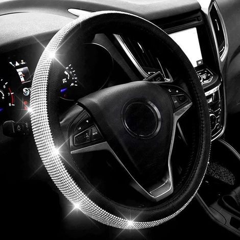 Coprivolante universale da 38 cm - Pelle e strass - Comfort e stile (1/4)