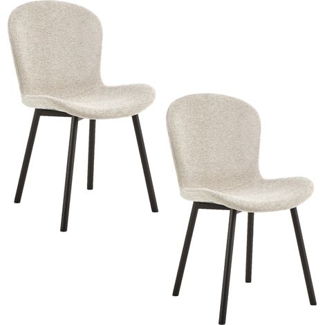 Lot de 2 chaises de salle à manger en tissu et acier ESRA (1/5)