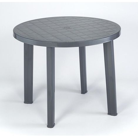 Gartentisch Tondo 90cm rund anthrazit Kunststoff Terrassentisch Balkontisch Gartenmöbel (1/2)
