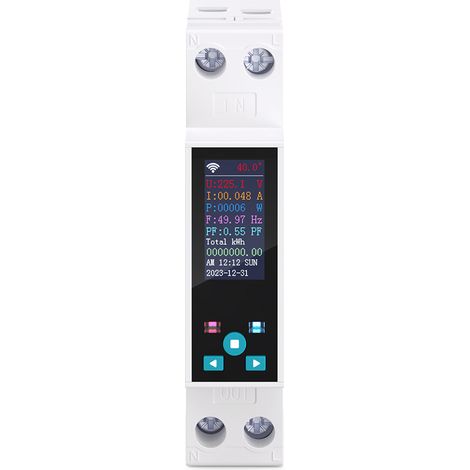 Compteur Électrique wifi Commutateur Rail Din, 1P+N/ 150a/ 230vac Connecteur wifi Compteur d'énergie Smart Meter Switch Timer, Compatible Alexa (1/5)
