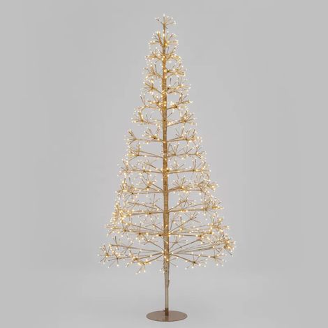 Arbre lumineux 980 LED blanc chaud H180cm Ø85cm champagne fixe RAC-PF Lotti (1/5)