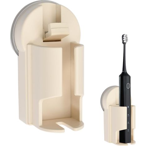 Support Brosse a Dents Électrique Porte Brosse à Dents Mural Porte-Brosses à Dents Ventouse, sans Perçage, Toothbrush Holder, Rangement Rasoir Accessoires Salle De Bain (Blanc, Lot De 2) (1/5)